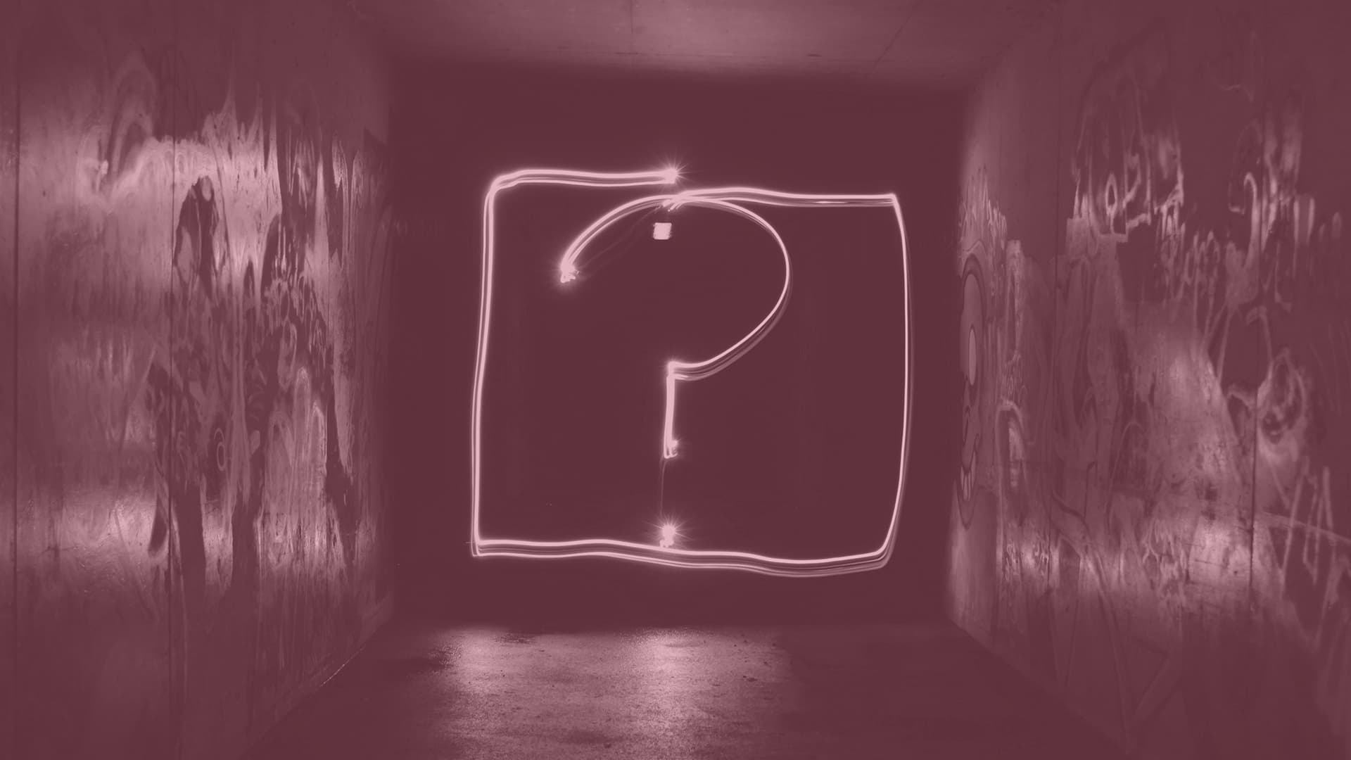 neon question mark